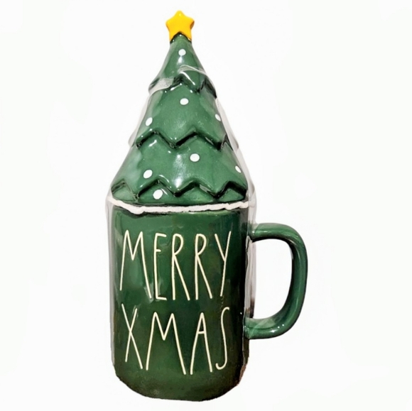 NEW Rae Dunn MERRY XMAS Mug with Topper - Picture 1 of 3